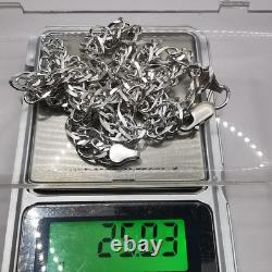 Collier en chaîne en argent sterling 925 vintage signé 25,03 g cadeau de bijoux pour femmes