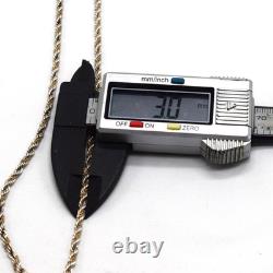 Collier en chaîne en argent sterling et or 14K OroAmerica USA - 3 mm, 18, 15 g