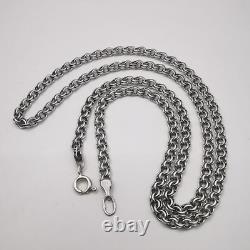 Collier en chaîne vintage en argent sterling 925 signé, bijou élégant 10,13g