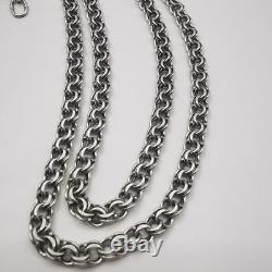 Collier en chaîne vintage en argent sterling 925 signé, bijou élégant 10,13g