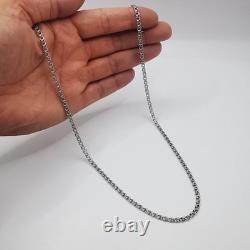 Collier en chaîne vintage en argent sterling 925 signé, bijou élégant 10,13g