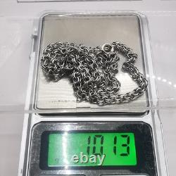 Collier en chaîne vintage en argent sterling 925 signé, bijou élégant 10,13g