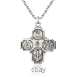 Collier en croix à quatre voies en argent sterling 925