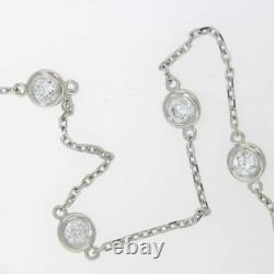 Collier femme en diamant simulé taille ronde 2 Ct plaqué or blanc 14K