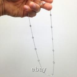 Collier femme en diamant simulé taille ronde 2 Ct plaqué or blanc 14K