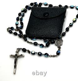 Collier pendentif croix en argent sterling antique fait main vintage des anciens argentiers italiens