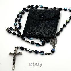 Collier pendentif croix en argent sterling antique fait main vintage des anciens argentiers italiens