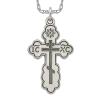 Collier Pendentif De Croix Orthodoxe Orientale Vintage En Argent Sterling 925