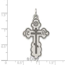 Collier pendentif de croix orthodoxe orientale vintage en argent sterling 925