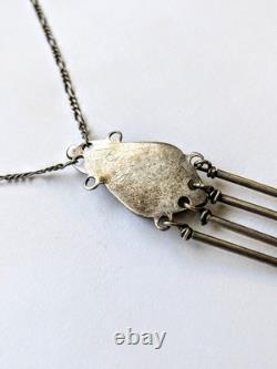 Collier pendentif en argent sterling vintage Navajo avec grande malachite, 18 pouces Collier pendentif en argent sterling vintage Navajo avec grande malachite, 18 pouces