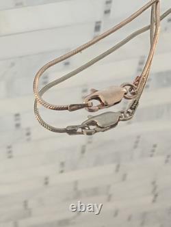 Collier pendentif vintage en argent sterling Taxco avec fleur pressée et chaîne en résine italienne