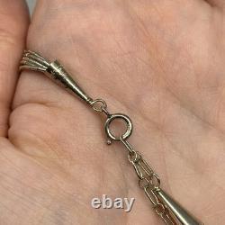 Collier ras du cou en argent sterling 925 liquide avec malachite vintage 15 Amérindien