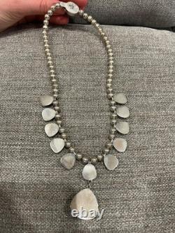 Collier suspendu déclaration en argent sterling 925 Mexique CII vintage avec plusieurs pierres précieuses