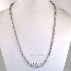 Collier tennis en diamants blancs 15 ct, 3 mm – Éclat magnifique ! Paires de puces d’oreilles en diamant offertes gratuitement