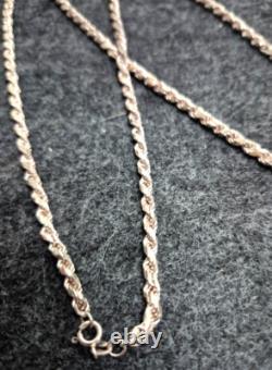 Collier vintage du milieu du siècle en argent sterling italien 925 29,5 34,65 grammes