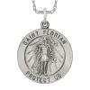 Collier Vintage En Argent Sterling 925 Avec Pendentif De Saint Florian