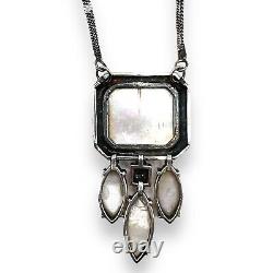 Collier vintage en argent sterling 925 avec perles et marcassite de 19 pouces 5366