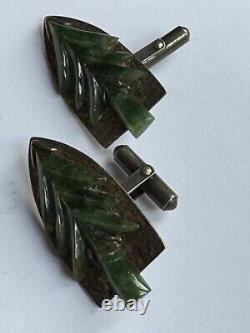 Cufflinks Vintage en Jade et Argent Sterling de MING