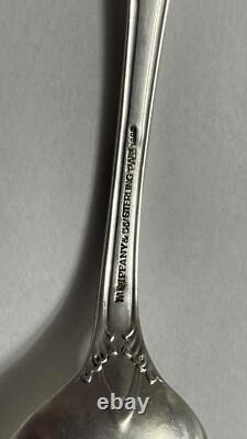 Cuillère à dessert vintage en argent sterling Tiffany ? (2 pièces) Rareté Tiffany Pat 1889