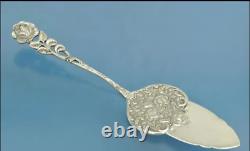 Cuillère à gâteau en argent sterling vintage 800 avec motif de rose, présentation décorée rare d'Allemagne