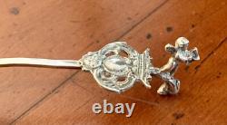 Cuillère à servir en argent sterling vintage avec poinçons néerlandais