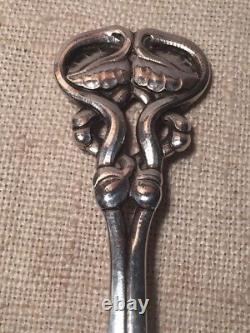 Cuillère ornementale #58 en argent sterling vintage Georg Jensen Danemark 7,75 pouces