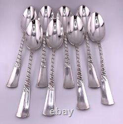 Cuillères à soupe en argent sterling Gorham Colonial vintage de 1885 (8) 457,5G