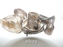 Cuillères vintage en argent sterling de 245,8 grammes, bol, brosse, tampon d'initiales, quelques déchets