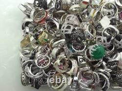 D 100 Gram Assortiment Sterling 925 Silver Ring Lot Vente En Gros Vintage-now