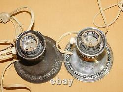 Deux lampes de table électriques en argent sterling vintage