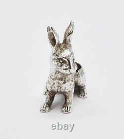 ÉPINGLETTE RABBIT EN ARGENT STERLING VINTAGE COUSSIN 20ème Siècle