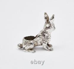 ÉPINGLETTE RABBIT EN ARGENT STERLING VINTAGE COUSSIN 20ème Siècle