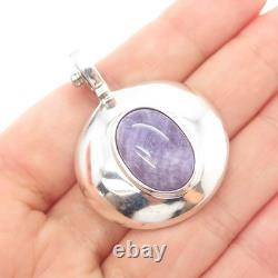 ESPO SIG Joseph Esposito Pendentif Snap Vintage Améthyste Fleurs Moderniste