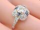 Engagement Antique Vintage Sapphire Ring 2 Ct Diamant Rond En Or Blanc 14k Plus