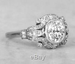 Engagement Edwardian Vintage Diamond Ring Art Deco Mariage Bague En Or 14k Plus