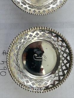 Ensemble de 12 plats à noix/beurre en argent sterling vintage, veuillez lire les détails.