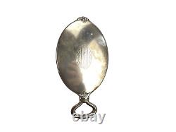 Ensemble de coiffeuse vintage en argent sterling Gorham avec miroir et 2 brosses, monogramme AMG