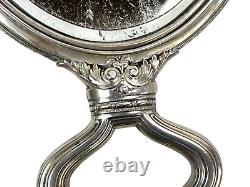 Ensemble de coiffeuse vintage en argent sterling Gorham avec miroir et 2 brosses, monogramme AMG