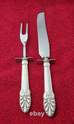 Ensemble de découpe à rôtir en argent sterling vintage 2 pièces 10150