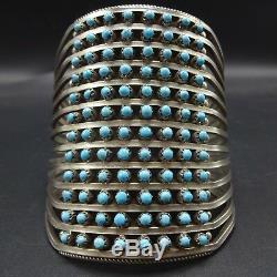Extra Large Bracelet Manchette Snake Eye Manchette Vintage En Argent Sterling Zuni Argent 73g