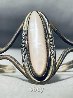 Fabuleux Vintage Mussel Shell Sterling Bracelet En Argent