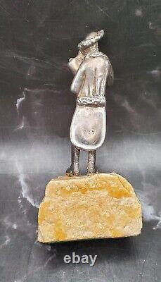 Figurine vintage en argent sterling 925 représentant les 10 commandements de Moïse par Isaac Jeheskel