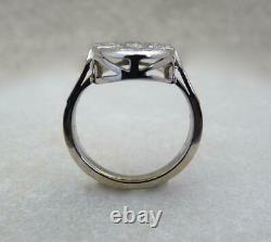 Fine Art Déco Vintage & Antique Wedding Ring 1.50 Ct Diamond 14k White Gold Over
