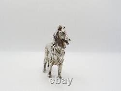 Fine Vintage Argent Sterling Miniature Figurine D'un Chien Collie Entièrement Marqué