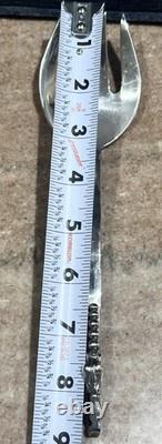 Fourchette de service 8,75 en argent sterling Vntg Mexico motif Fleur de R. Ramirez 80g