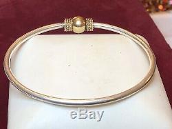 Gold & Sterling Argent Cape Cod Vintage Bracelet Domaine Signé Gr Bypass Ban