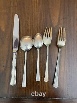 Gorham Greenbrier Sterling Argent Flatware 5 Pièces Place Setting 1938 Vintage