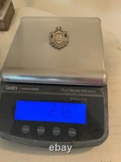 Grosse médaille pendentif en argent sterling antique avec collier