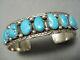Incroyable Vintage Navajo Vintage Turquoise Bracelet En Argent Sterling Vieux