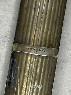 Judaica Sterling Silver Mezuzah Holder, Magnifique Forme Couronnée, Vintage